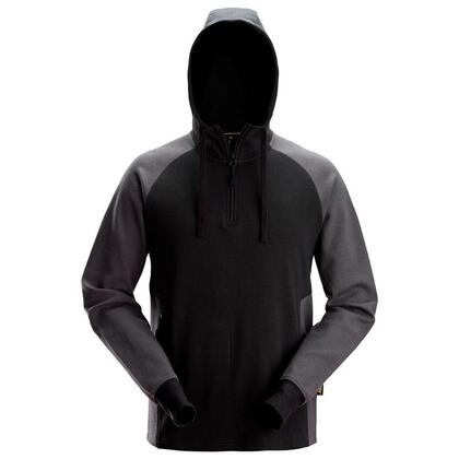 HOODIE ZIP 2-FÄRGAD Svart/grå  STL: XL