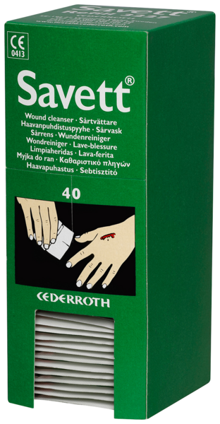 SAVETT SÅRTVÄTTARE T AUTOMAT C EDERROTHS 3227 40ST/ASK