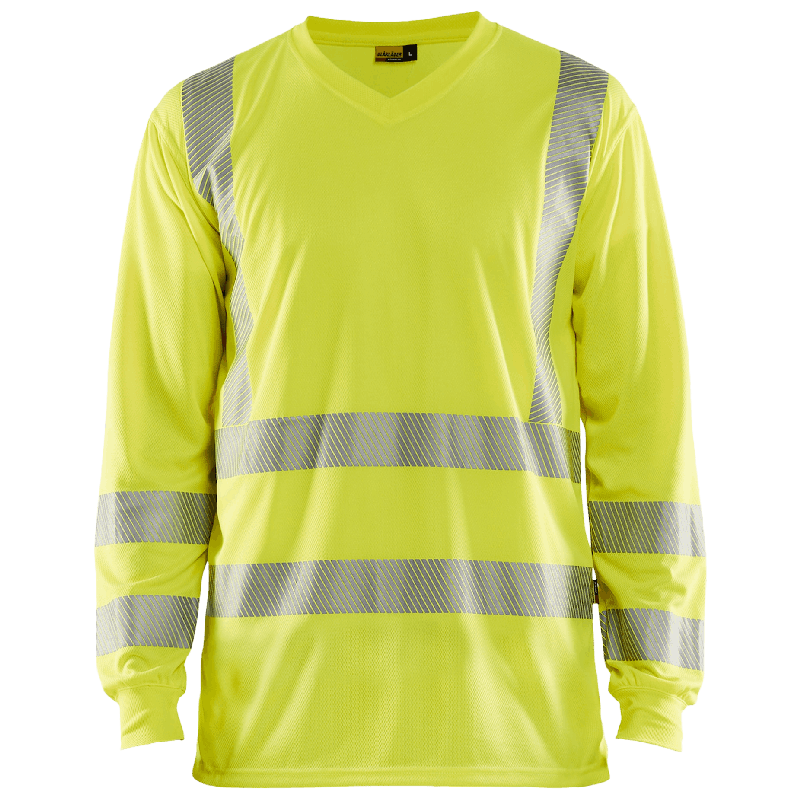 UV-skyddad långärmad varsel-T-shirt Varselgul M