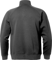 SWEATSHIRT KORT ZIP 1755 DF MÖRKGRÅ/GRÅ STL L