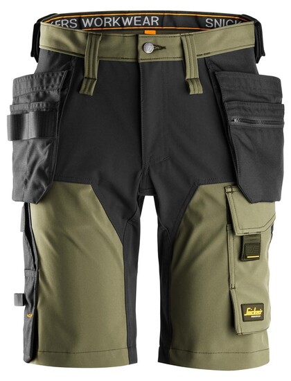 Shorts 4-vägsstrech HF AW 44 khakigrön/svart