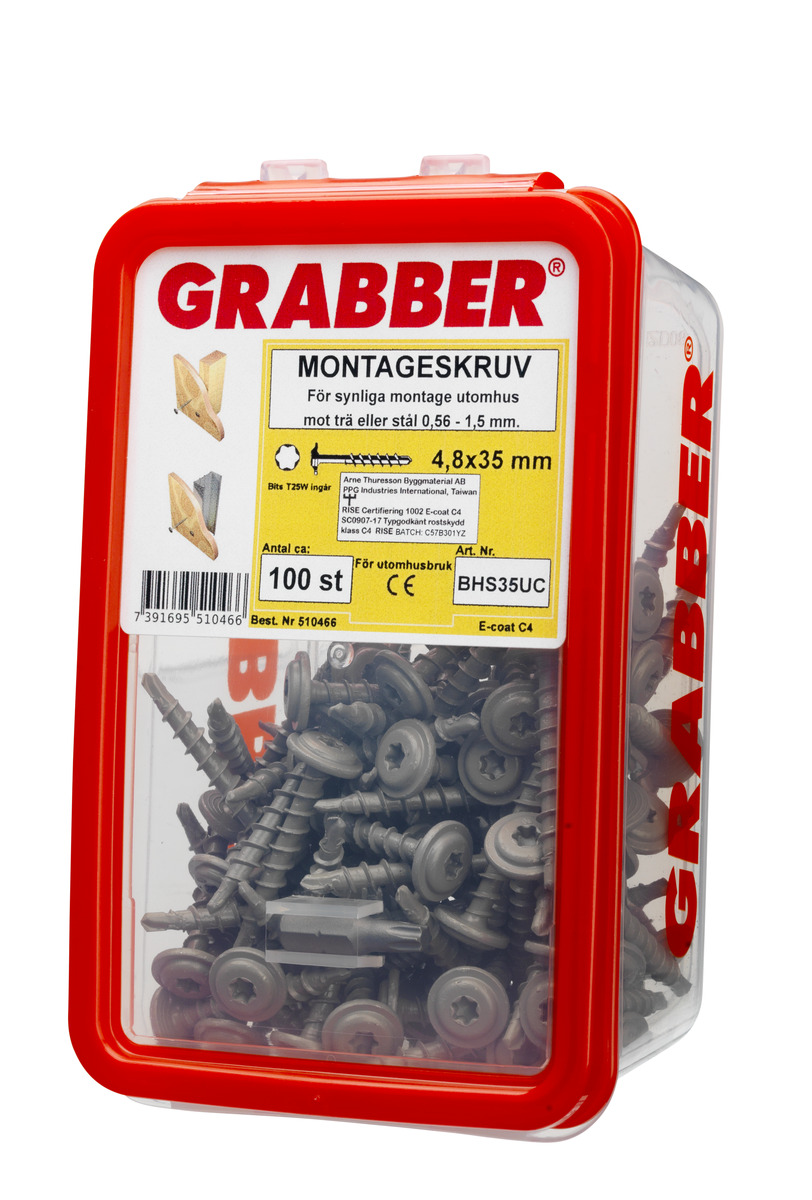 Montageskruv 4,8x35mm 100p Grabber