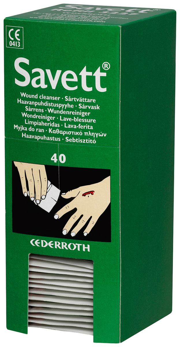 SAVETT SÅRTVÄTTARE T AUTOMAT C EDERROTHS 3227 40ST/ASK