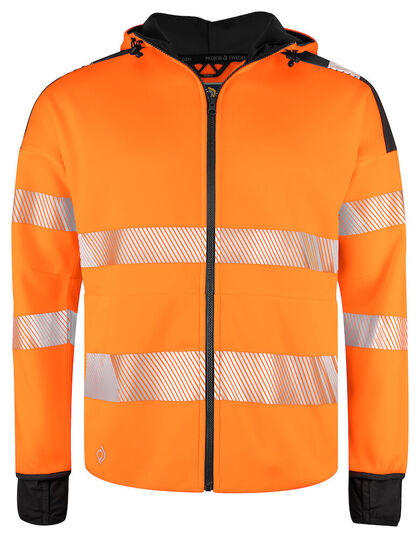 6110 Hoodjacka Orange/Svart 3X L