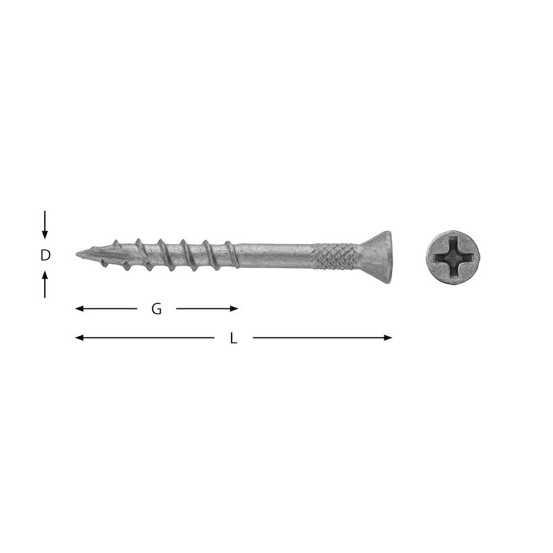 Trallskruv band. utv. 4,2X41mm trä 1000p VSB