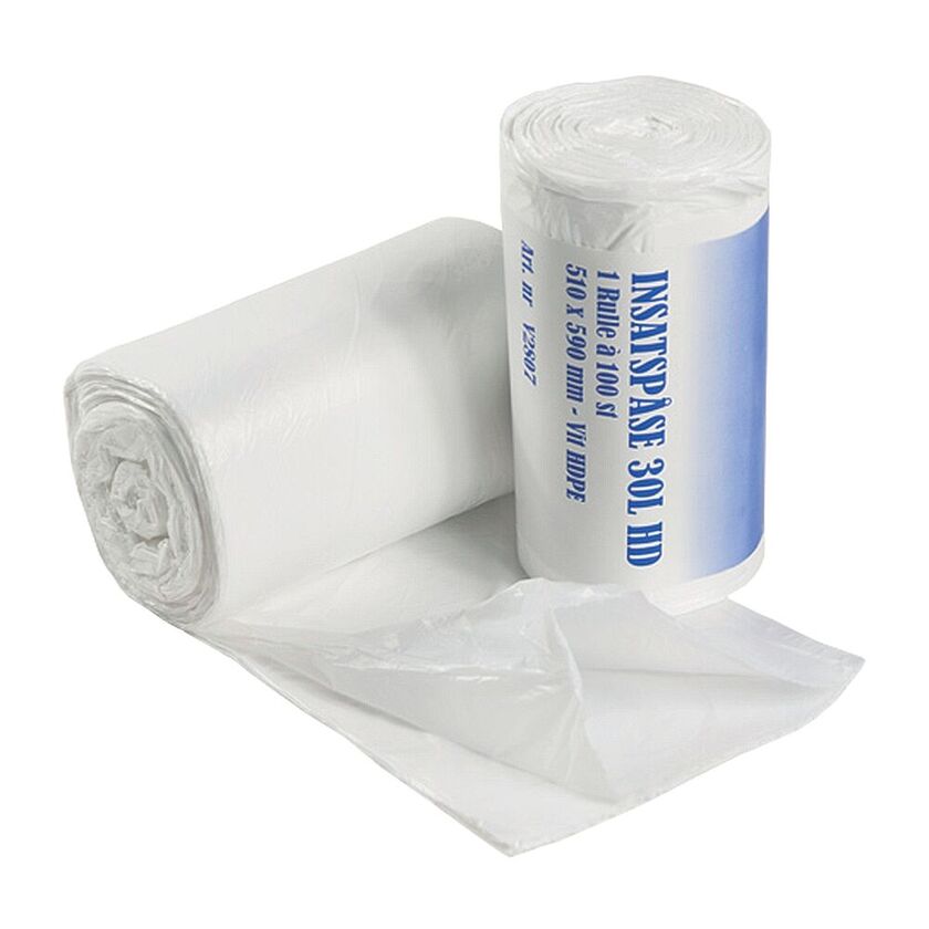AVFALLSPÅSE 30L 100ST/RLE VIT