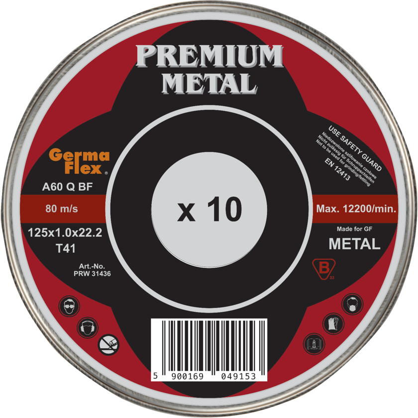 KAPSKIVA METALL 125X1X22, 2 BURK 10P