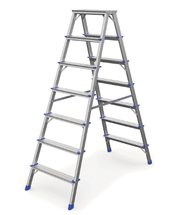 DUBBELTRAPPSTEGE WERNER 2X7 STEG 1,66 M
