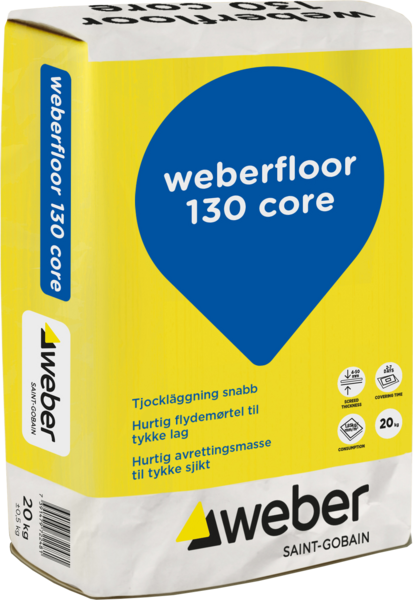 Avjämningsmassa FLOOR 130 CORE 20KG