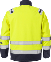 SOFTSHELLJACKA FLAM 4016 FSS VARSEL GUL/MARINBLÅ STL M