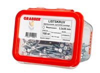 Listskruv vit 3,3x35mm 100p Grabber