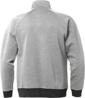 SWEATSHIRT KORT ZIP 1755 DF GRÅ/MÖRKGRÅ STL 2XL
