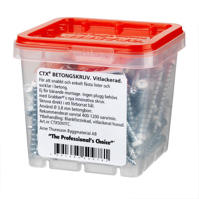 Betongskruv vit 4,5x50mm 100p