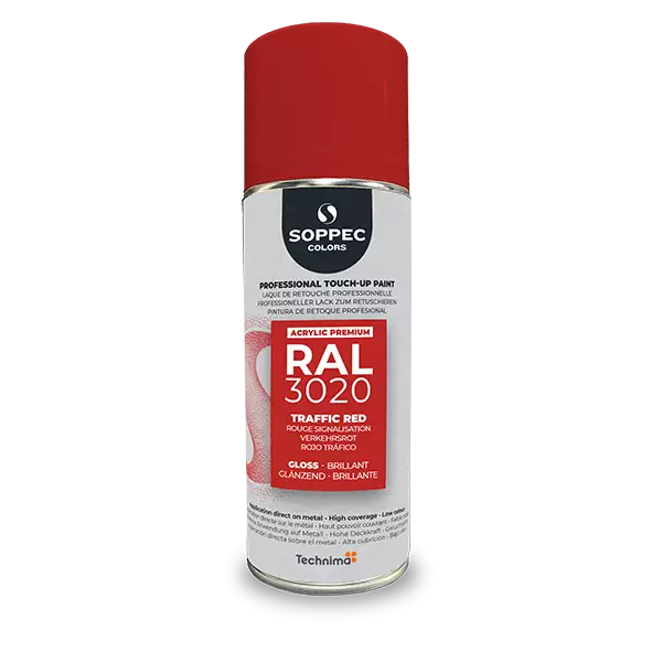 Industrial top coat Akryl RAL 3020 trafikröd 400 ml