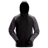 HOODIE ZIP 2-FÄRGAD Svart/grå STL: S