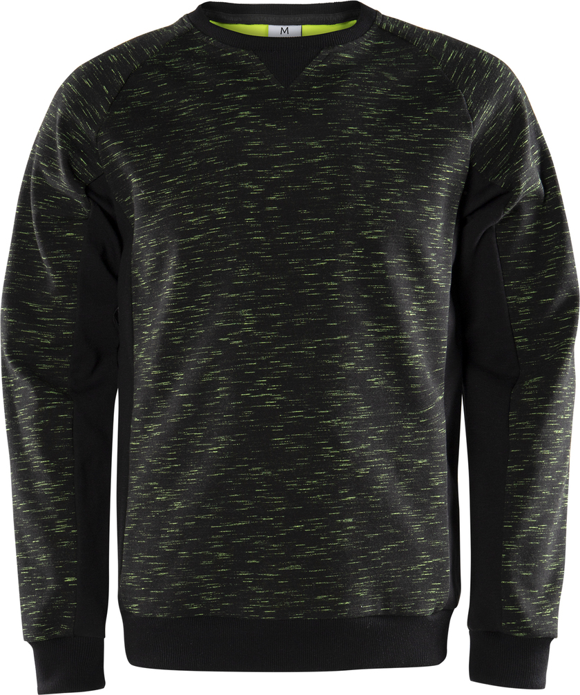 SWEATSHIRT 7091 MELA SVART/HIVIS GUL M