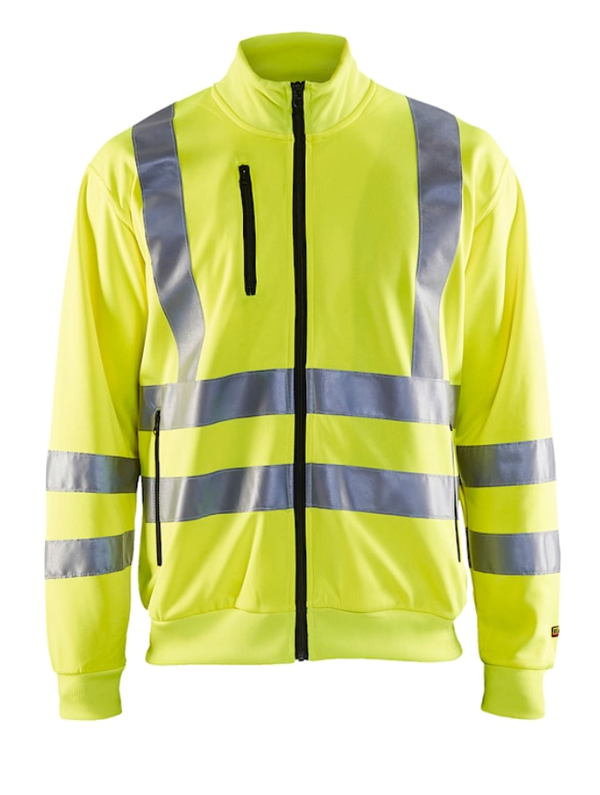 Varseltröja full zip Varselgul  L