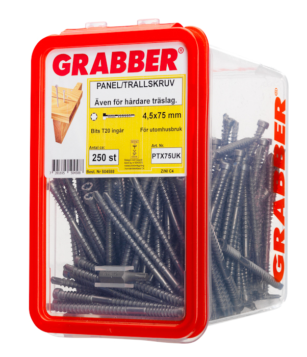 Panelskruv utv 4,5X75mm 250p Grabber