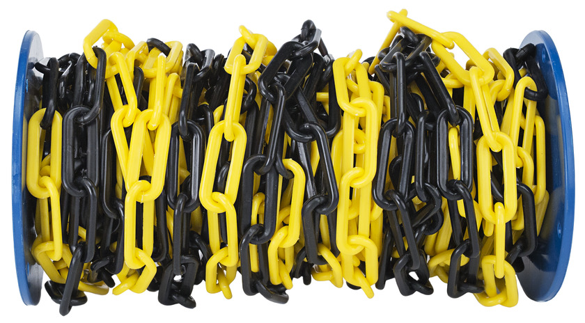 PLASTKÄTTING GUL/SVART Ø8MM