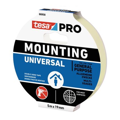 Monteringstejp univer. 19mmx5m PRO Tesa