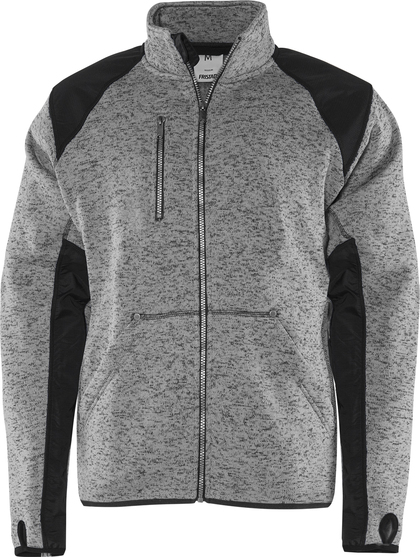 FLEECEJACKA 7451 PRKN GRÅ/SVART STL S
