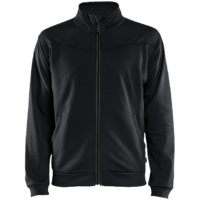 Sweatshirt Full Zip Svart/Mörkgrå S