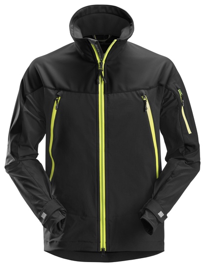 JACKA SOFTSHELL FW SVART/NEONGULT STL: M