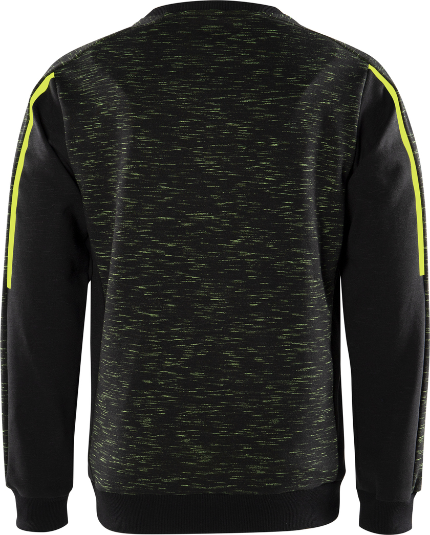 SWEATSHIRT 7091 MELA SVART/HIVIS GUL M