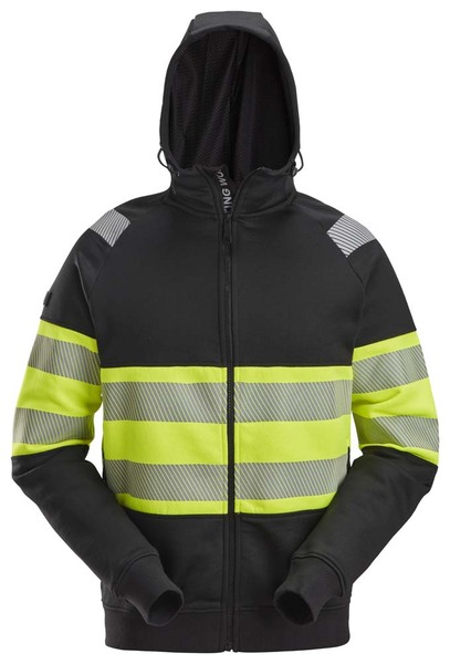 Huvtröja Hel ZIp KL 1 SVART/VA RSELGUL STL: XXL