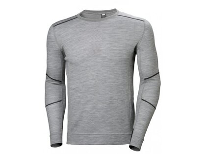 U-STÄLLTRÖJA RUNDHALS MERINO LJUSGRÅ 2XL POLYPROPYLEN LIFA