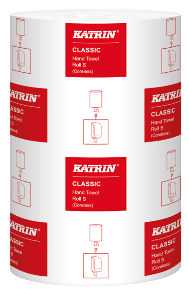 Torkpapper Classic S Katrin 116m 1-lag vit centrummatad